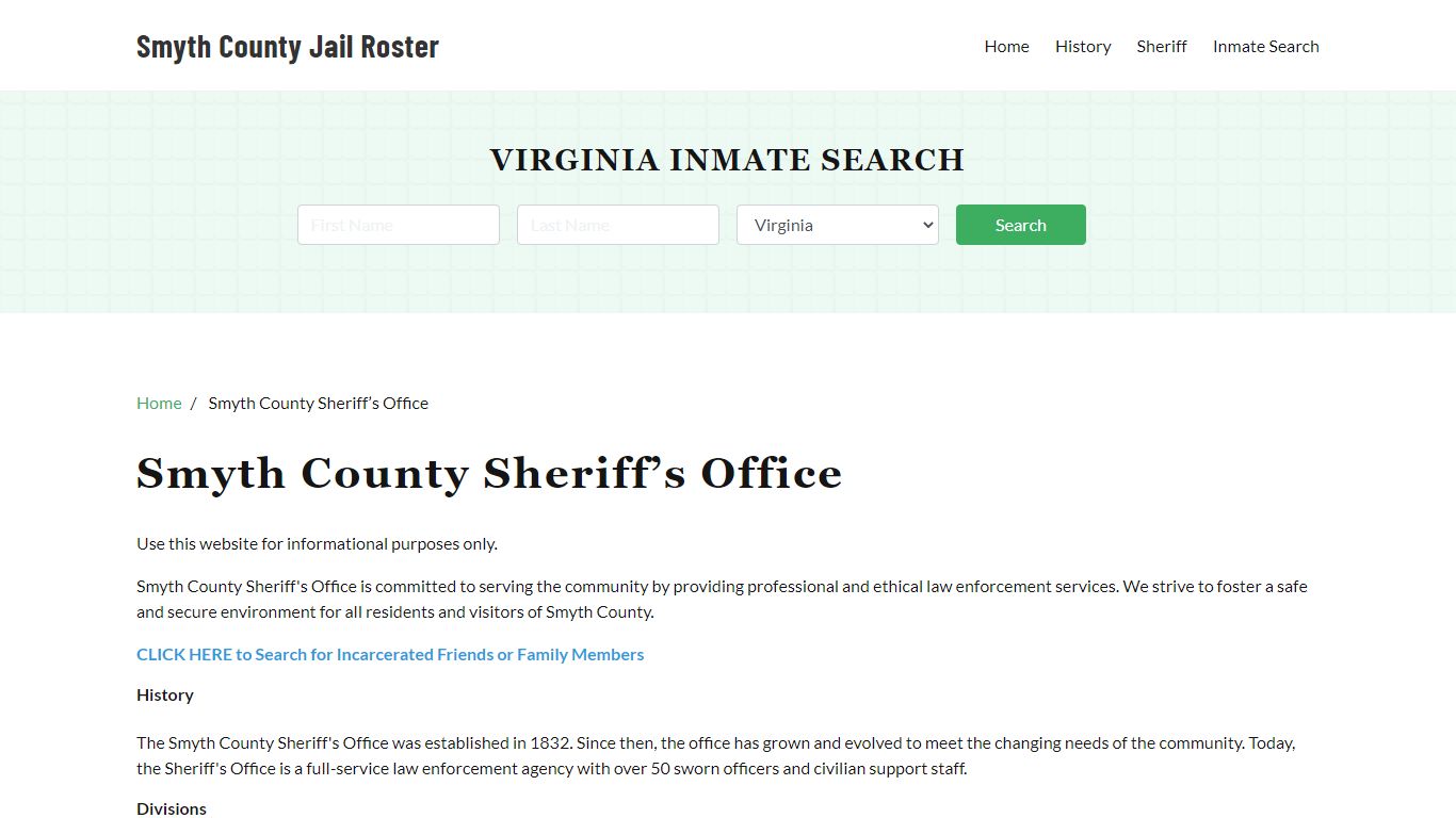 Smyth County Sheriff Office, VA, Arrest Warrants Search